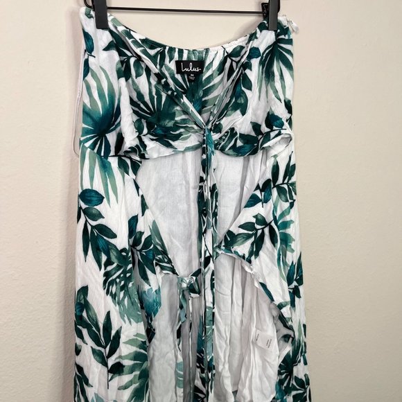 Lulu's Palm Leaf Swimming Cover Size Medium Tie Front Style CD323L Summer Swim - Picture 8 of 12